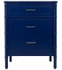 Cómoda pequeña azul eléctrico estilo art déco con tiradores dorados