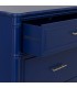 Cómoda pequeña azul eléctrico estilo art déco con tiradores dorados 3