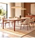 Mesa de comedor rectangular grande tapa de piedra efecto travertino Mdmhogar