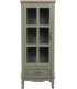Vitrina estrecha clásica verde oliva con puerta de cristal y cajón 1