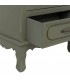 Vitrina estrecha clásica verde oliva con puerta de cristal y cajón 3