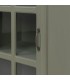 Vitrina estrecha clásica verde oliva con puerta de cristal y cajón 5