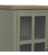 Vitrina estrecha clásica verde oliva con puerta de cristal y cajón 6