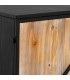 Taquillón industrial de madera envejecida y metal negro 4