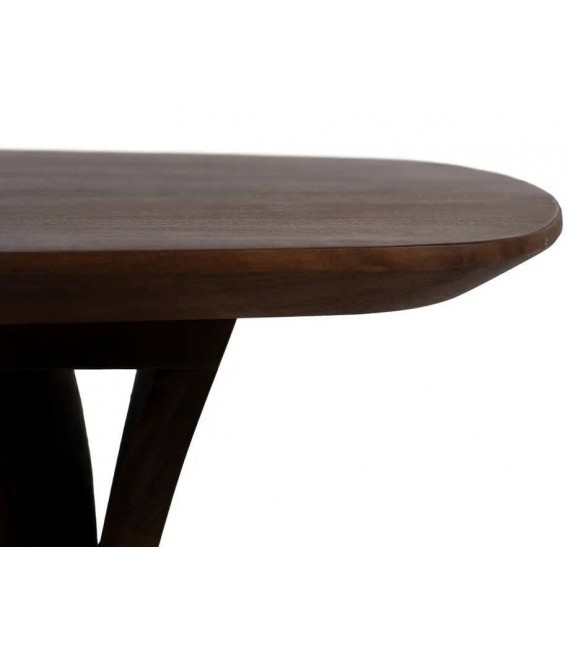 Mesa de centro de madera de acacia nogal oscuro estilo contemporáneo 1
