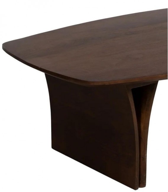 Mesa de centro de madera de acacia nogal oscuro estilo contemporáneo