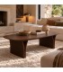 Mesa de centro de madera de acacia nogal oscuro estilo contemporáneo Mdmhogar