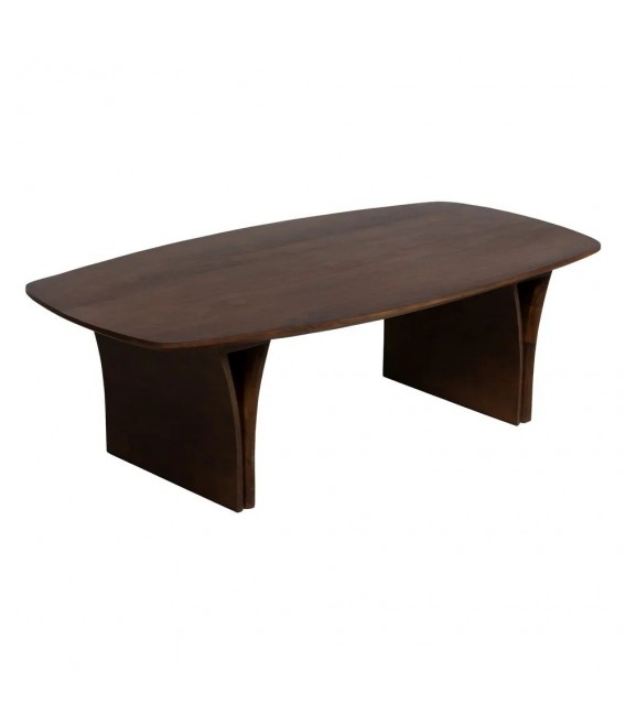 Mesa de centro de madera de acacia nogal oscuro estilo contemporáneo 0