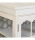 Aparador clásico blanco envejecido con puertas de cristal decoradas 3
