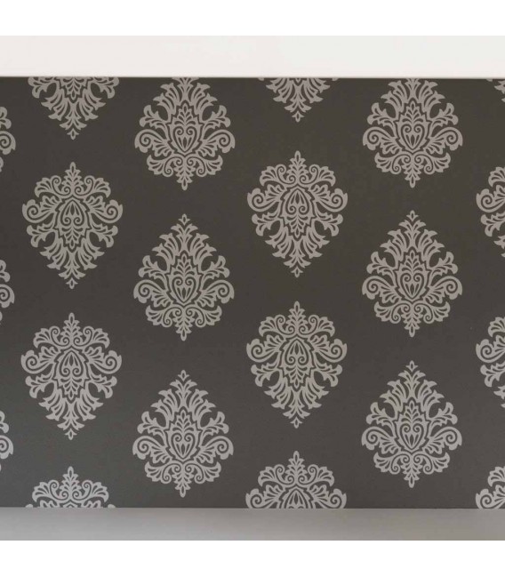 Aparador clásico blanco envejecido con puertas de cristal decoradas 5