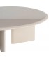 Mesa de centro contemporánea lacada en beige satinado con base curva 2