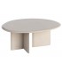 Mesa de centro contemporánea lacada en beige satinado con base curva 1