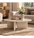 Mesa de centro contemporánea lacada en beige satinado con base curva Mdmhogar