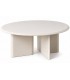 Mesa de centro contemporánea lacada en beige satinado con base curva