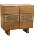 Cómoda pequeña de madera natural y cuerda trenzada estilo oriental