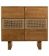 Cómoda pequeña de madera natural y cuerda trenzada estilo oriental 1