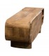 Mueble de TV de mango natural con diseño curvado estilo boho 3