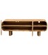Mueble de TV de mango natural con diseño curvado estilo boho 2