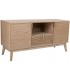 Mueble de TV madera natural acanalada estilo art déco
