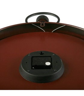 Reloj de pared industrial metal negro con esfera crema vintage. 2