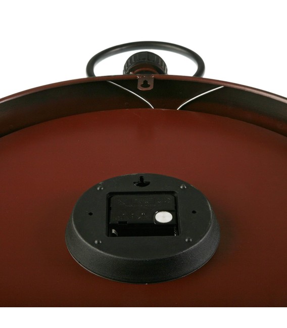 Reloj de pared industrial metal negro con esfera crema vintage. 2