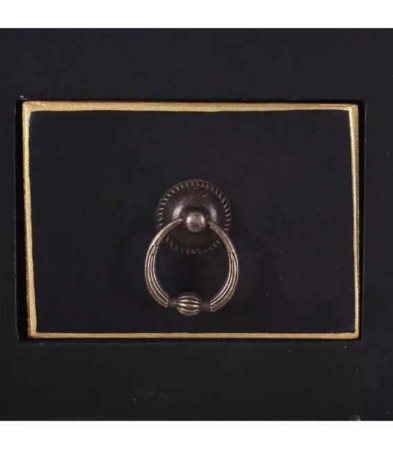 CONSOLA 2 PUERTAS Y 6 CAJONES NEGRO 