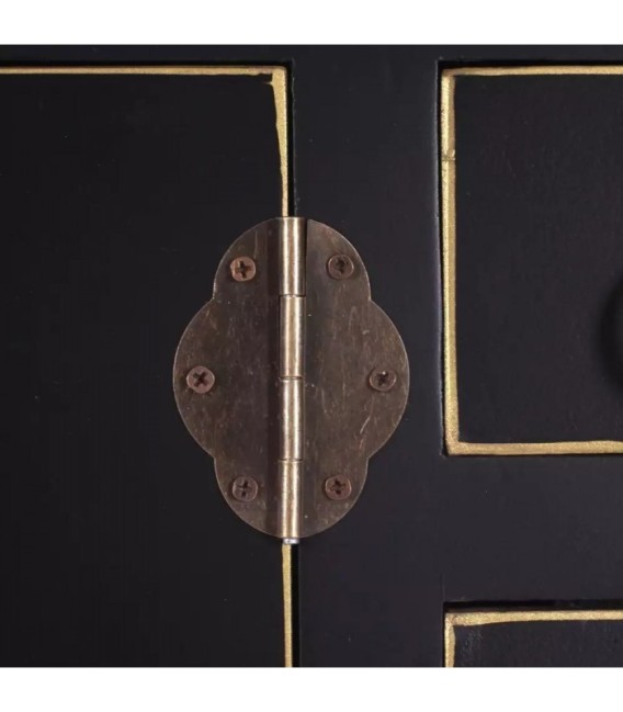 CONSOLA 2 PUERTAS Y 6 CAJONES NEGRO 