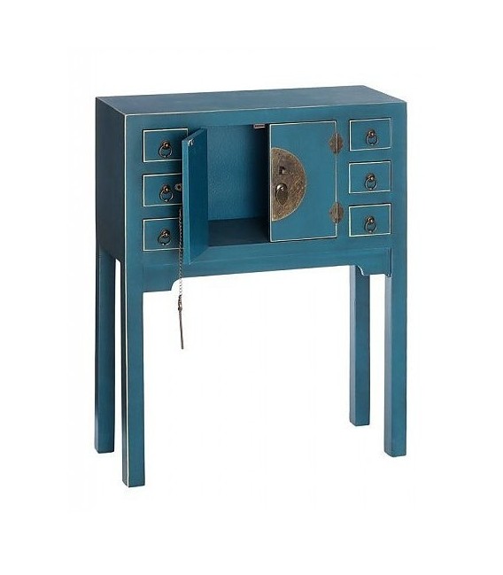 CONSOLA 2 PUERTAS Y 6 CAJONES AZUL DM