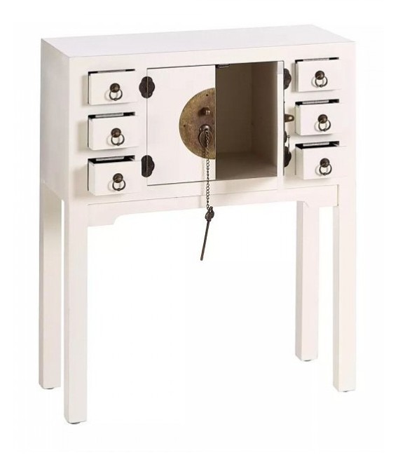 CONSOLA 2 PUERTAS Y 6 CAJONES BLANCO 