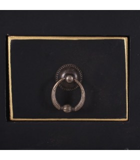 CONSOLA 4 PUERTAS Y 3 CAJONES NEGRO