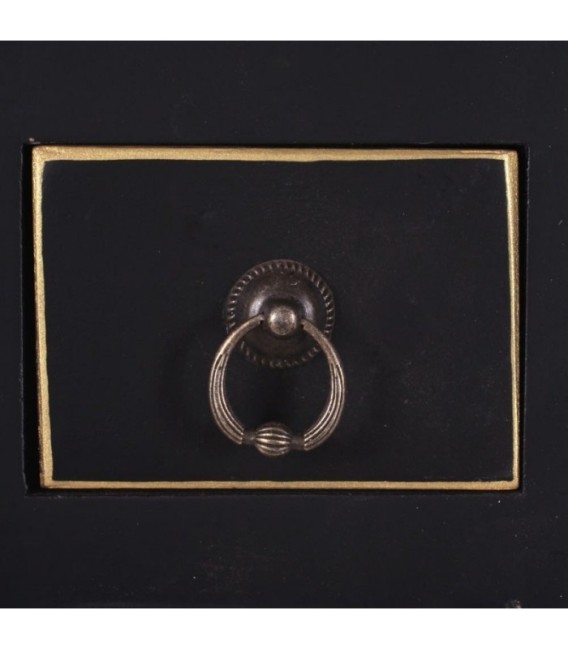 CONSOLA 4 PUERTAS Y 3 CAJONES NEGRO