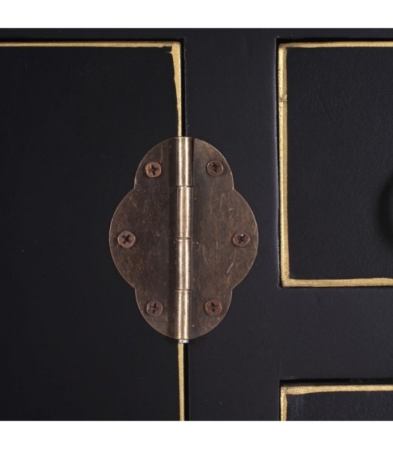 CONSOLA 4 PUERTAS Y 3 CAJONES NEGRO