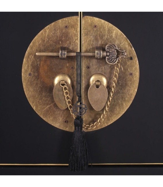 CONSOLA 4 PUERTAS Y 3 CAJONES NEGRO