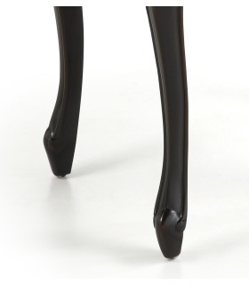 Mesita clásica negra con madera tallada y tiradores oro viejo. 2