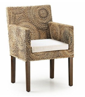 Sillón Banana Circulos con cojin Rattan MOYCOR