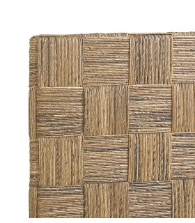 Cabecero colonial de ratán trenzado y madera mindi teca 1