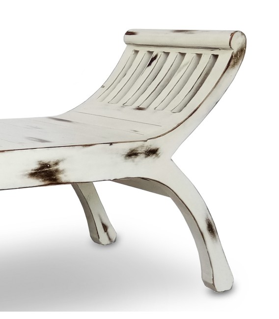 BANCO PIE DE CAMA GONDOLA BLANCO