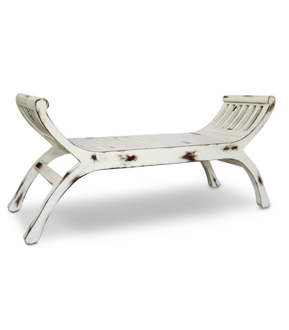 BANCO PIE DE CAMA GONDOLA BLANCO