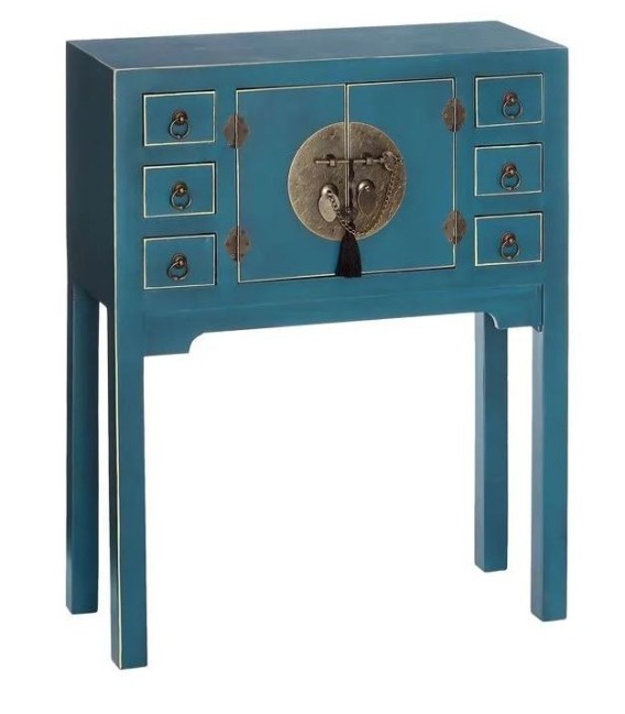 CONSOLA 2 PUERTAS Y 6 CAJONES AZUL DM