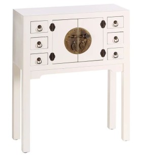 CONSOLA 2 PUERTAS Y 6 CAJONES BLANCO 