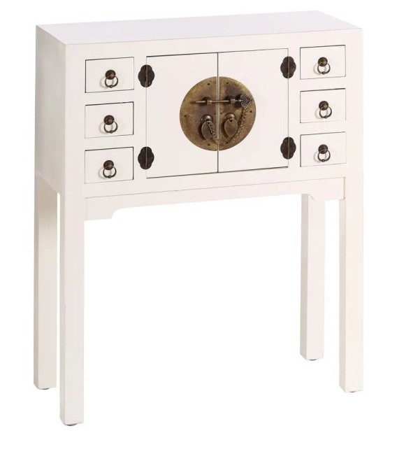 CONSOLA 2 PUERTAS Y 6 CAJONES BLANCO 