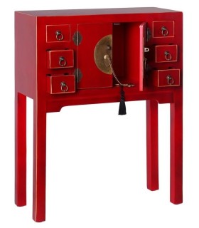 CONSOLA 2 PUERTAS Y 6 CAJONES ROJO 