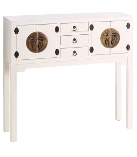 CONSOLA 4 PUERTAS Y 3 CAJONES BLANCO 