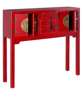 CONSOLA 4 PUERTAS Y 3 CAJONES ROJO 
