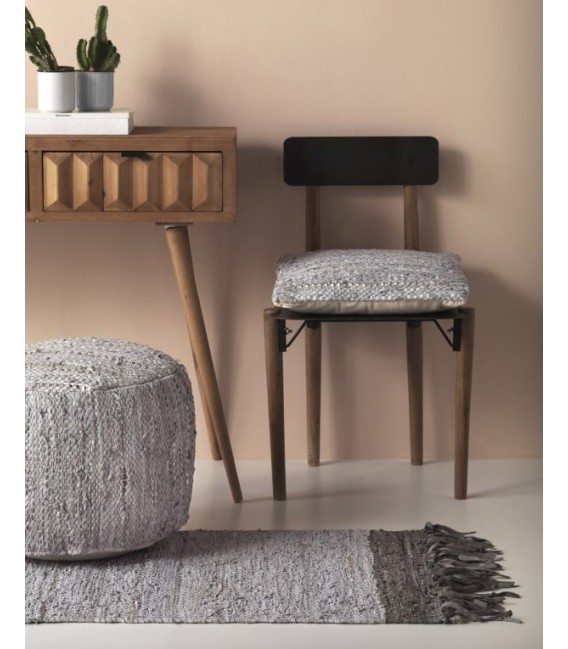 ALFOMBRA PIE DE CAMA ALGODÓN Y PIEL