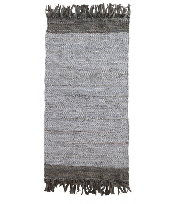 ALFOMBRA PIE DE CAMA ALGODÓN Y PIEL