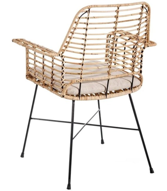 SILLA FIBRA NATURAL Y METAL HIPI