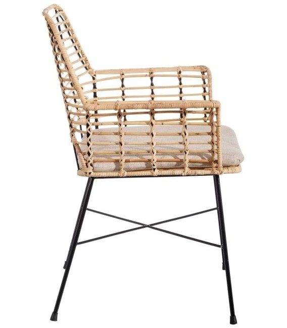 SILLA FIBRA NATURAL Y METAL HIPI