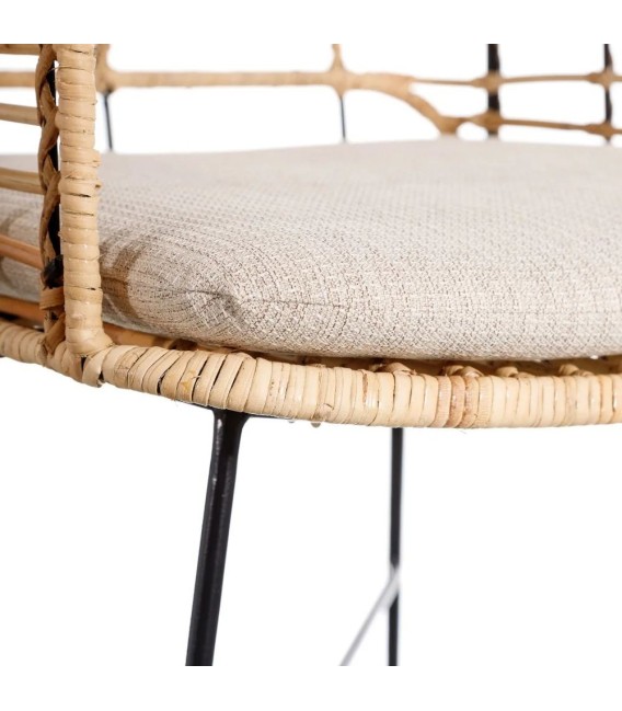 SILLA FIBRA NATURAL Y METAL HIPI