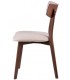 Silla en madera de nogal y tapizado beige, diseño cómodo y elegante. Mdmhogar